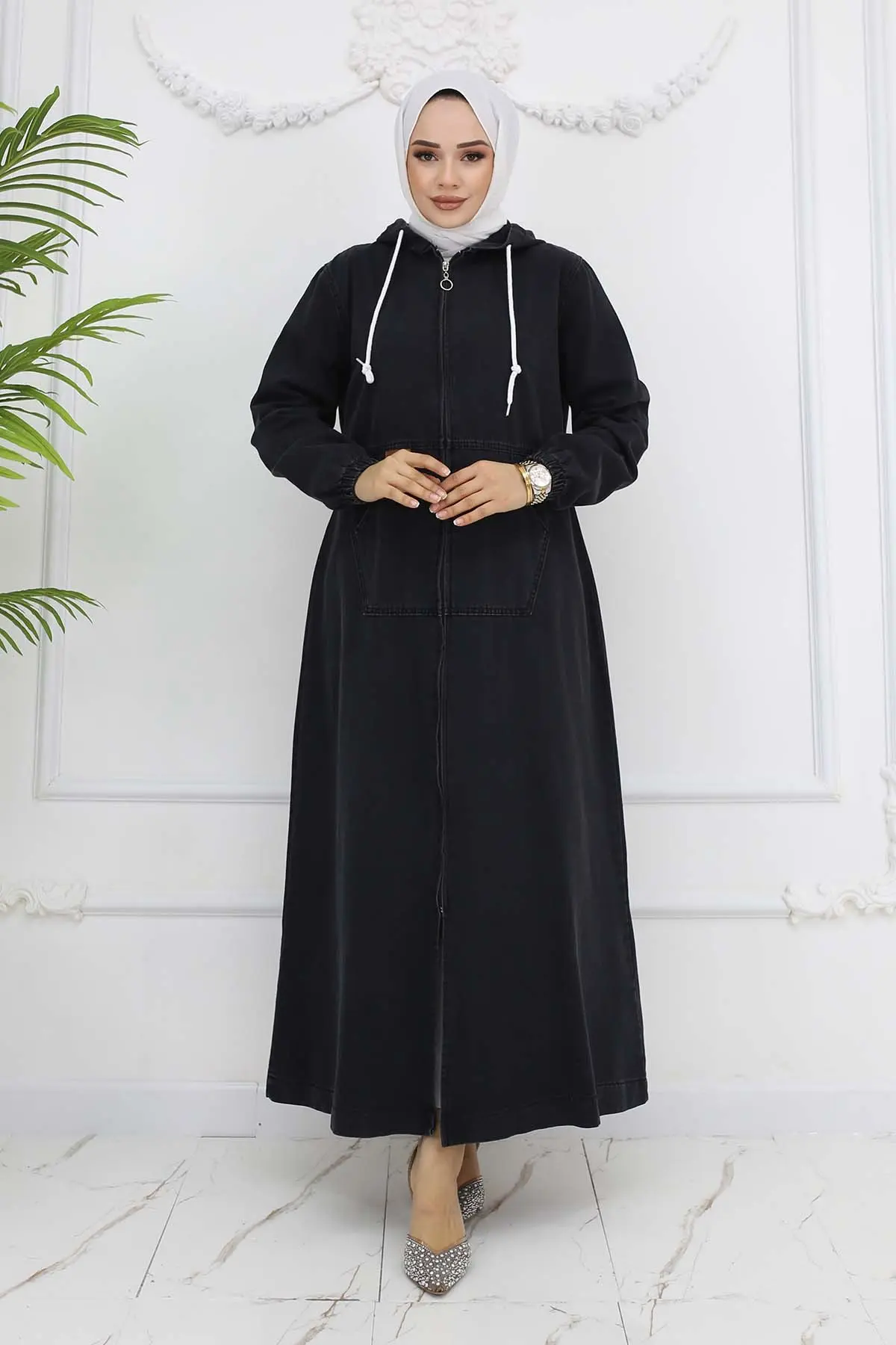 Hooded Denim Cap-detail