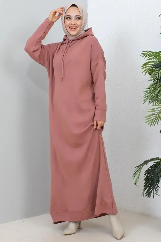 Hooded Knıtwear Dress