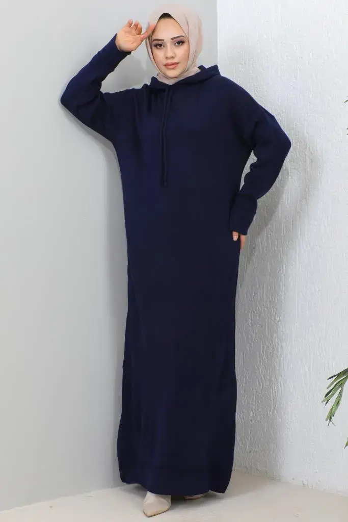 Hooded Knıtwear Dress