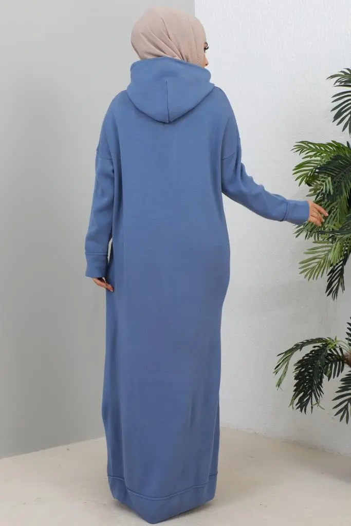 Hooded Knıtwear Dress-detail