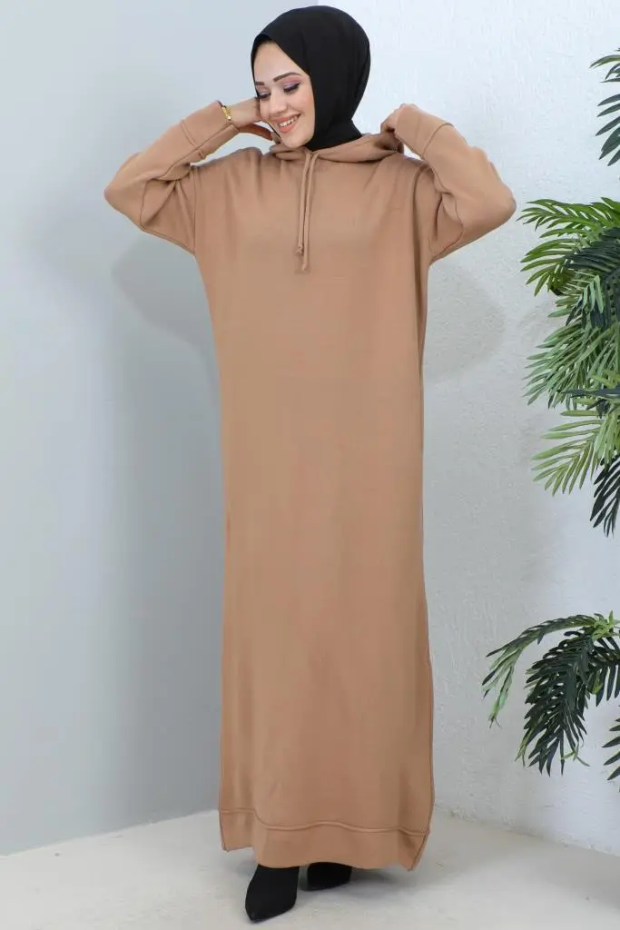 Hooded Knıtwear Dress-detail