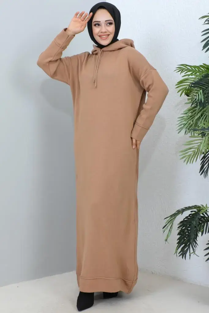 Hooded Knıtwear Dress