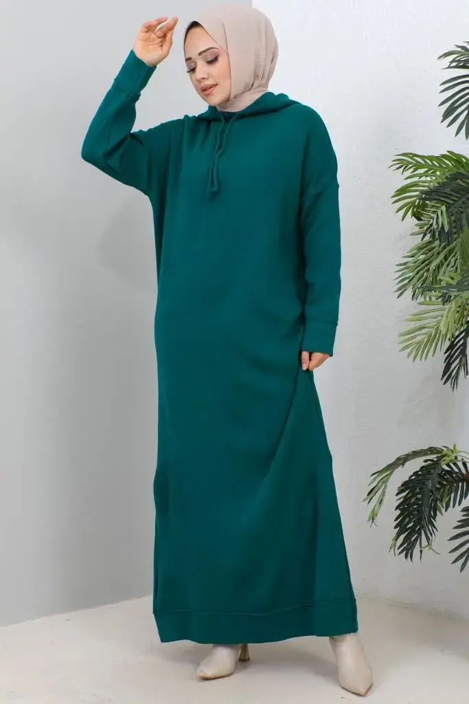 Hooded Knıtwear Dress