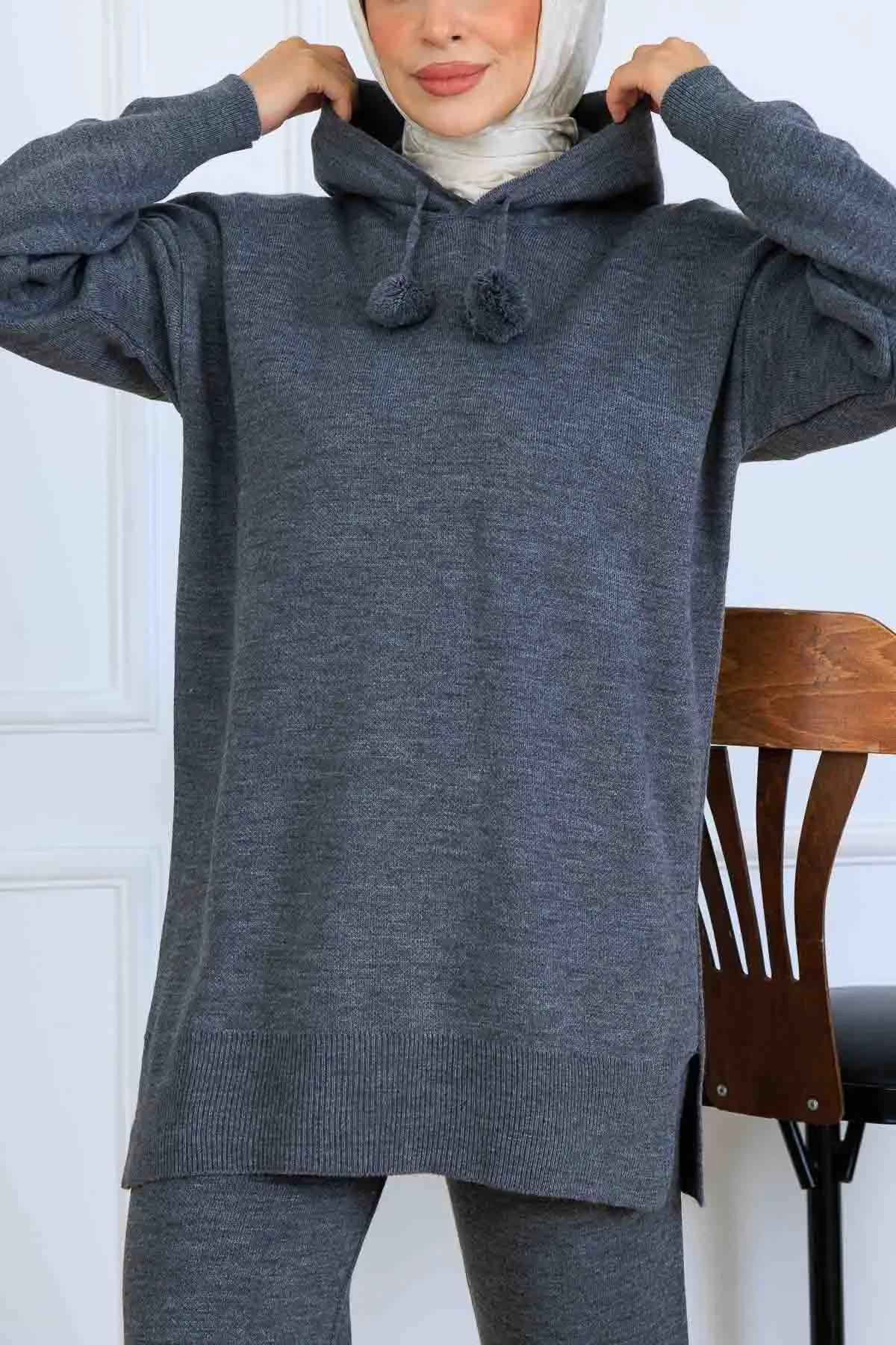 Hooded Knitwear Set-detail