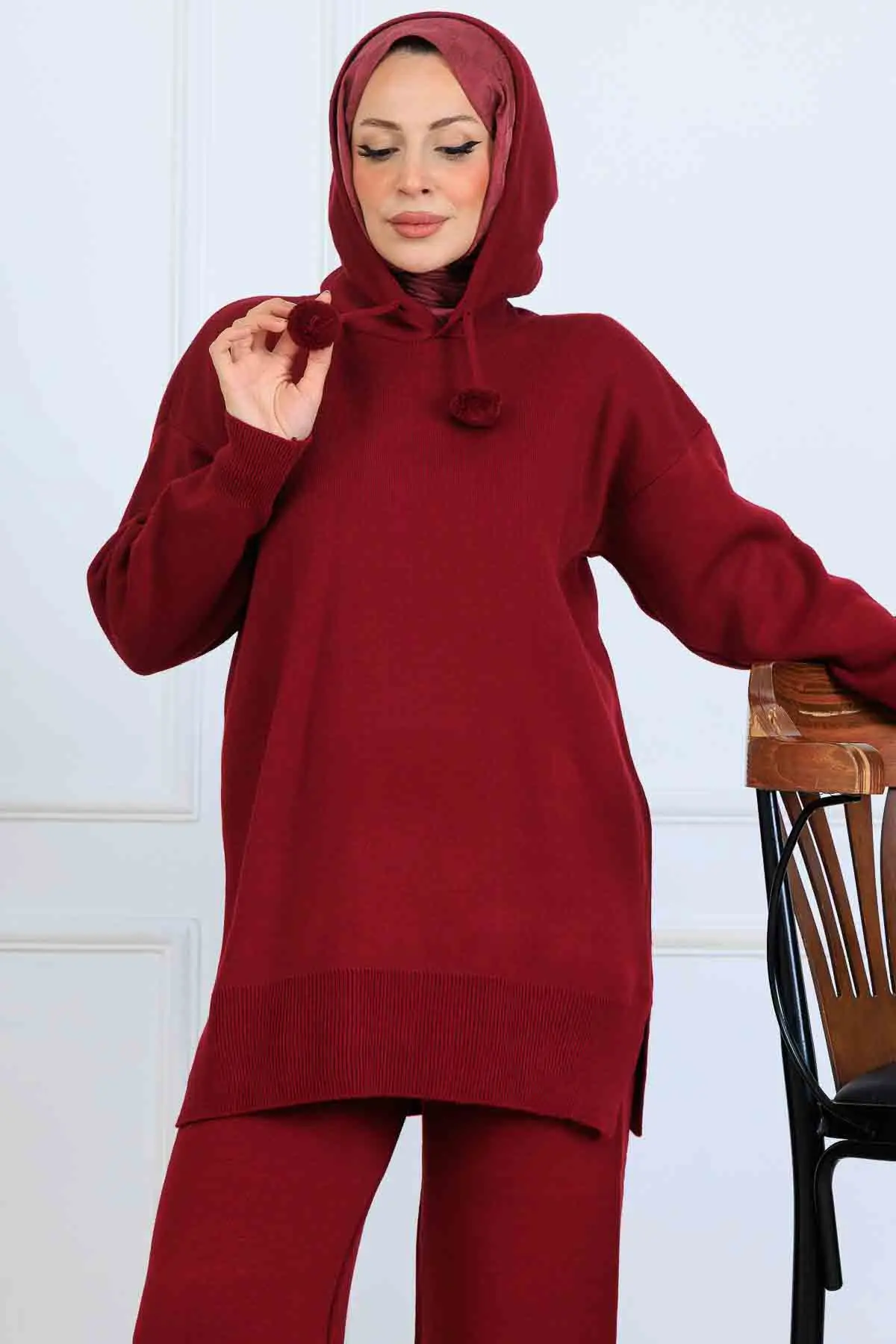 Hooded Knitwear Set-detail