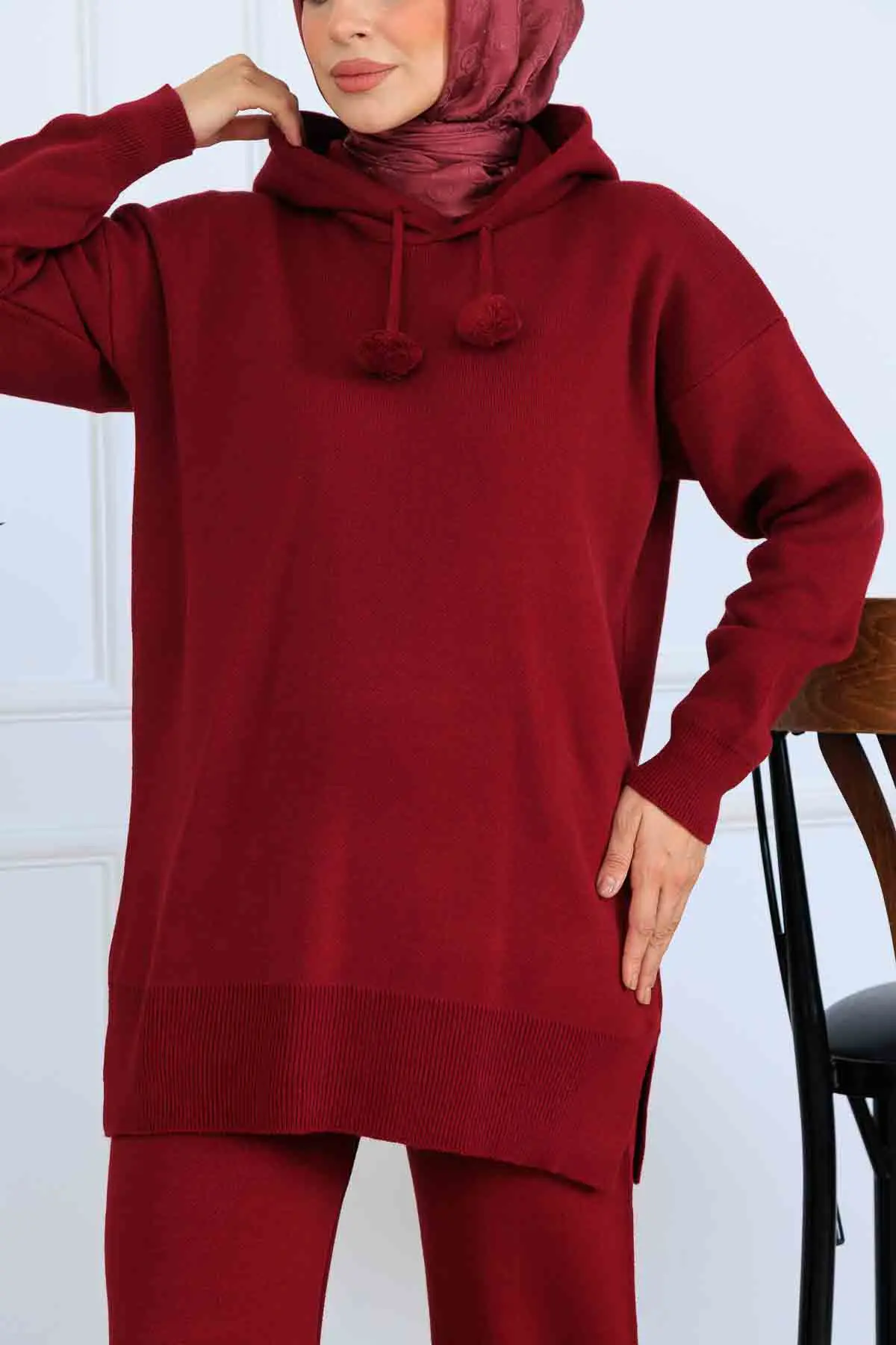 Hooded Knitwear Set-detail