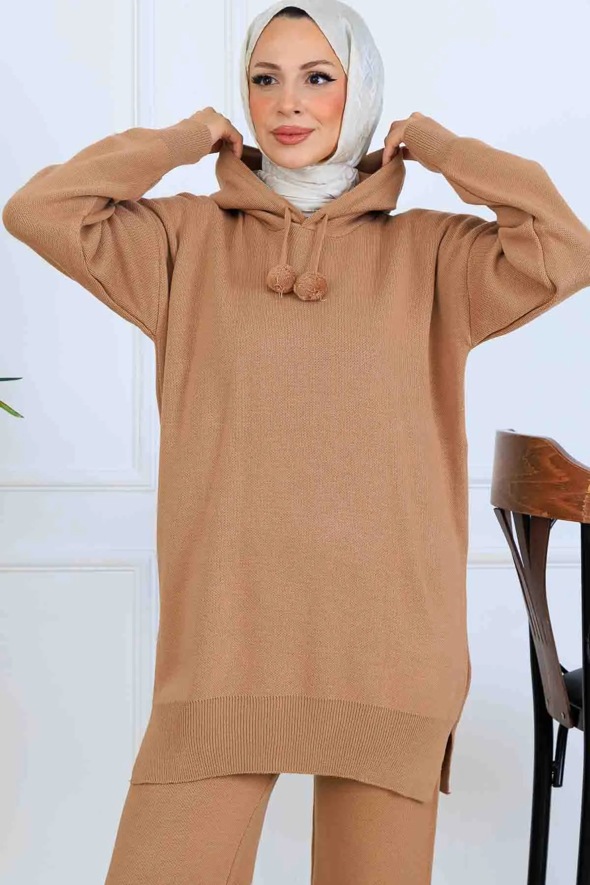 Hooded Knitwear Set-detail