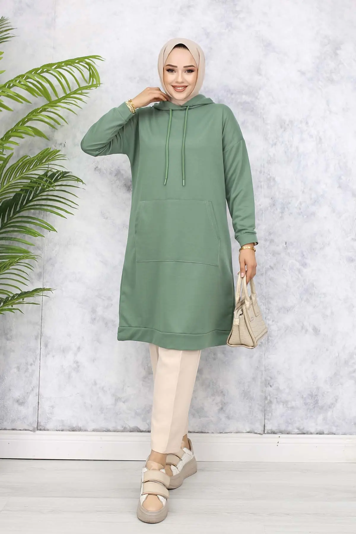 Hooded Long Tunic-detail