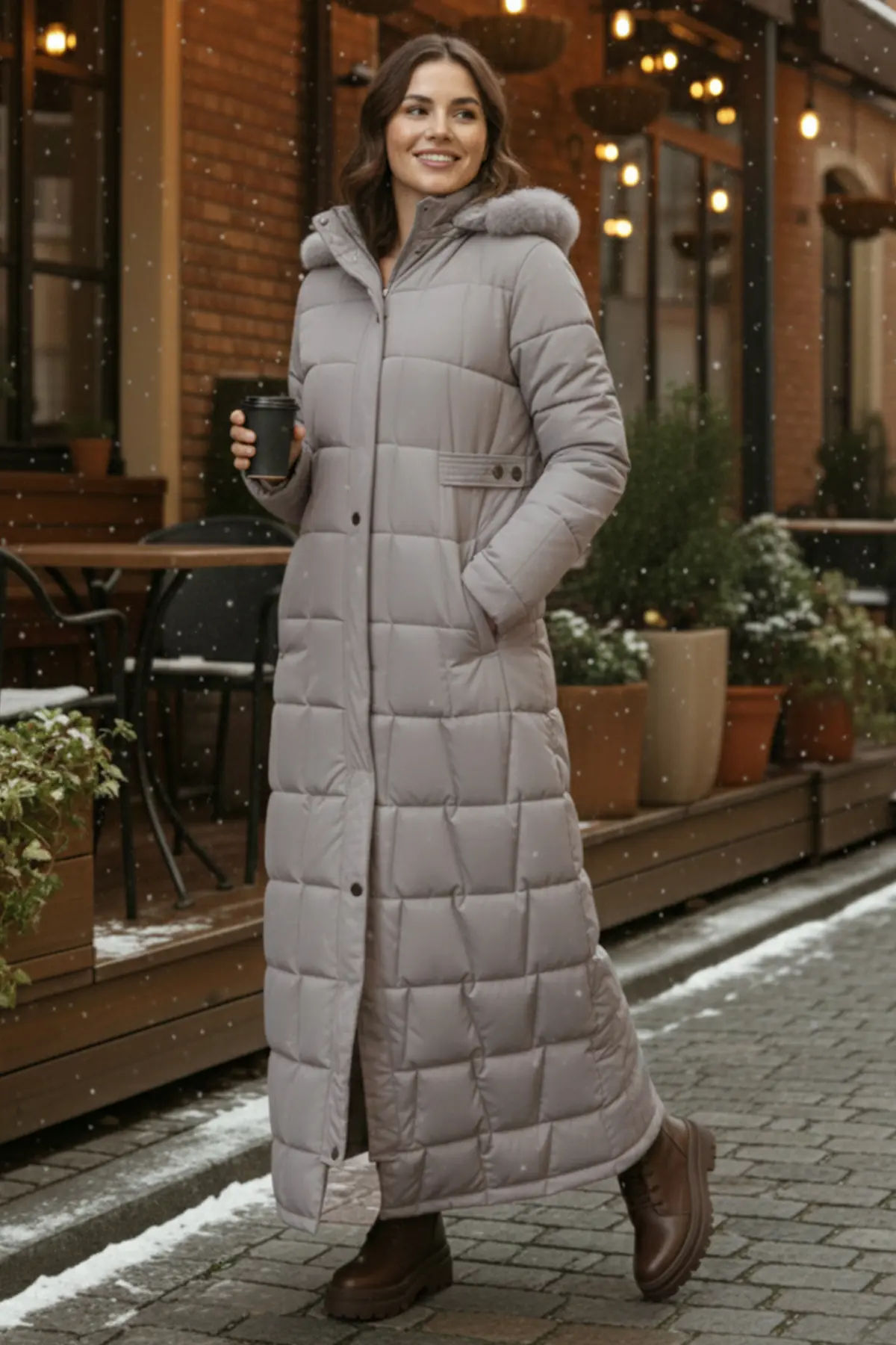 Hooded Quilted Coat-detail