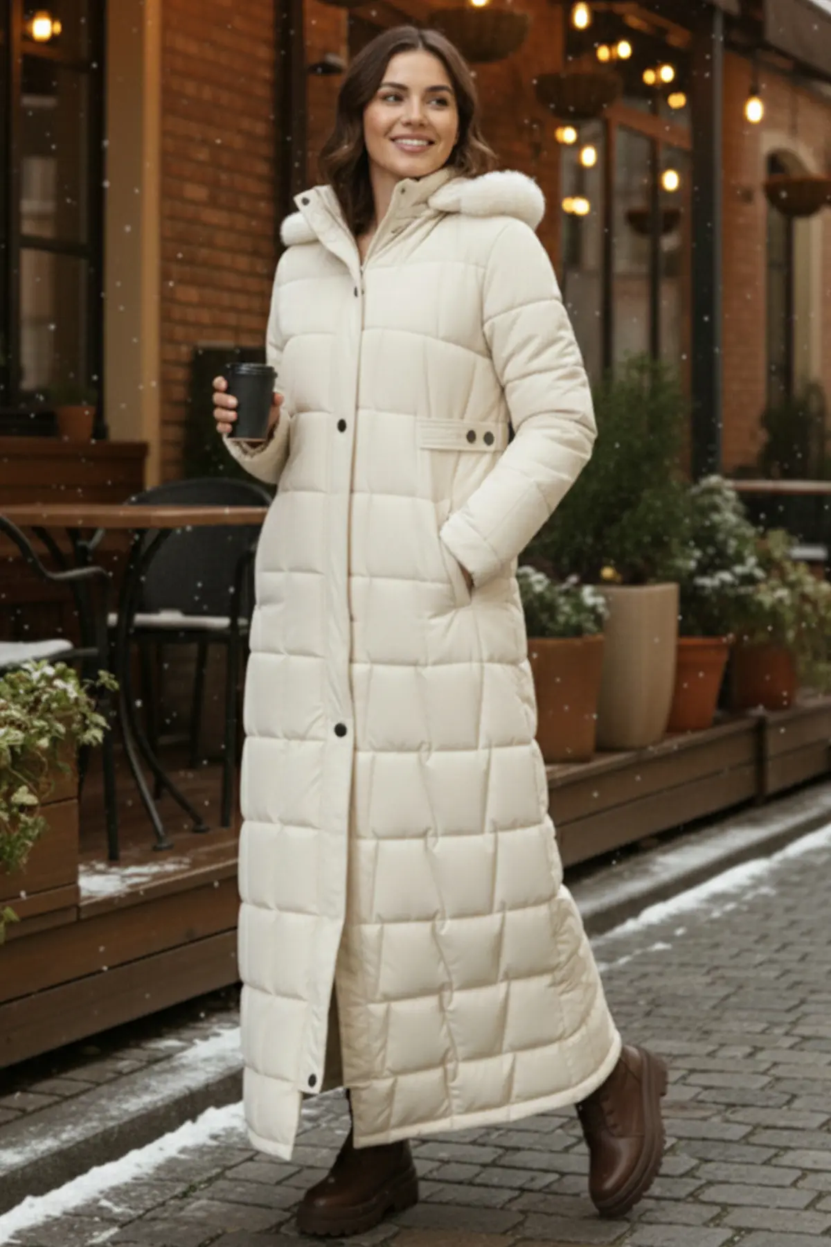Hooded Quilted Coat-detail