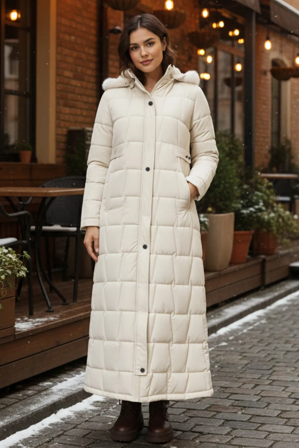 Hooded Quilted Coat-detail