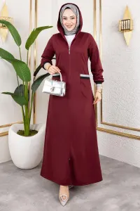 Hooded Ribbed Abaya