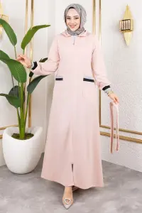 Hooded Ribbed Abaya