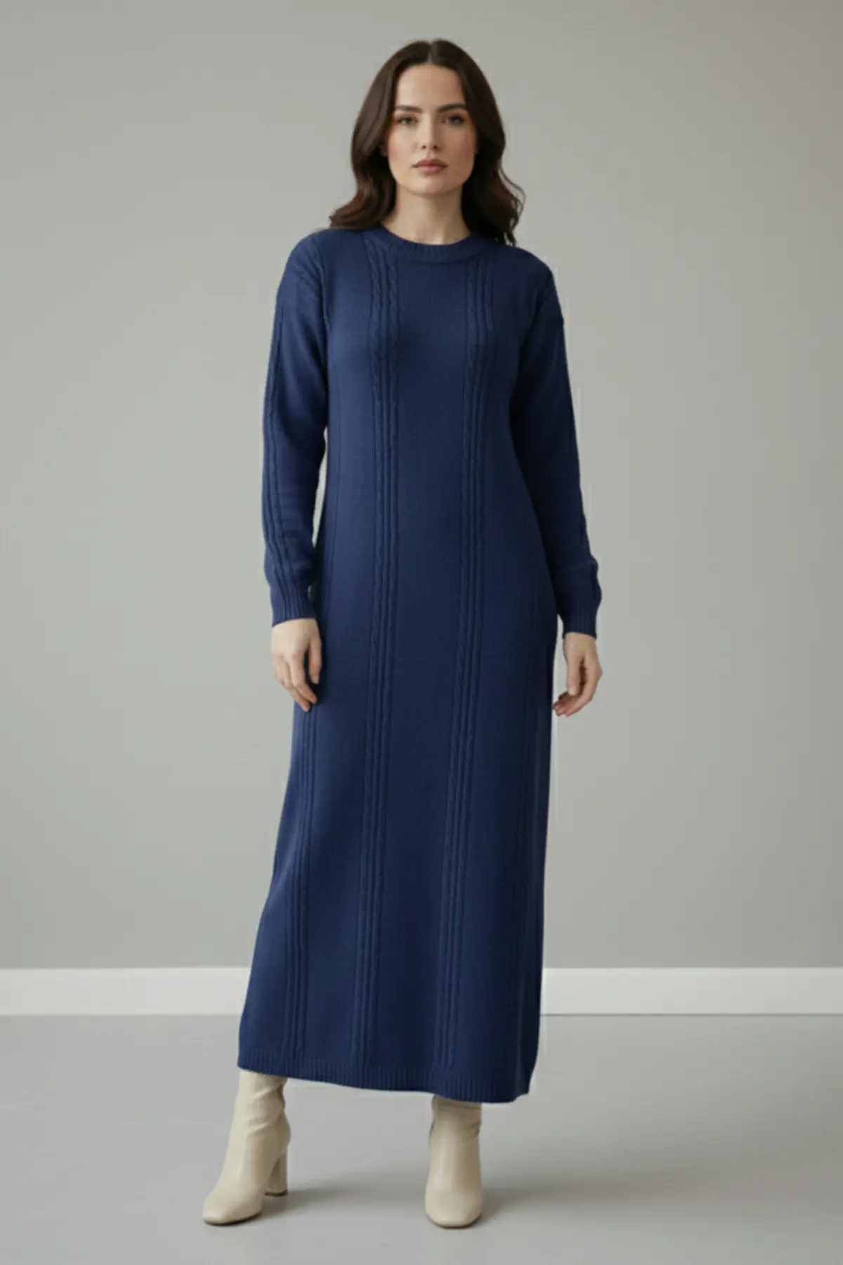 Indigo Knit Dress-detail