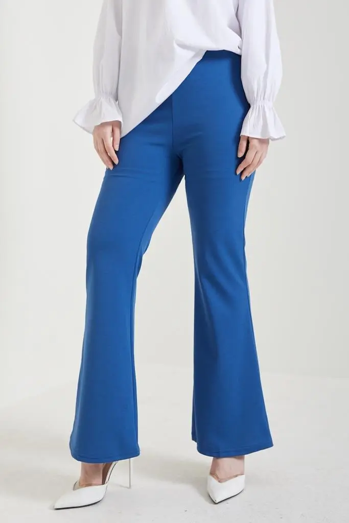 Indigo Spanish Cuffed Fabric Trousers