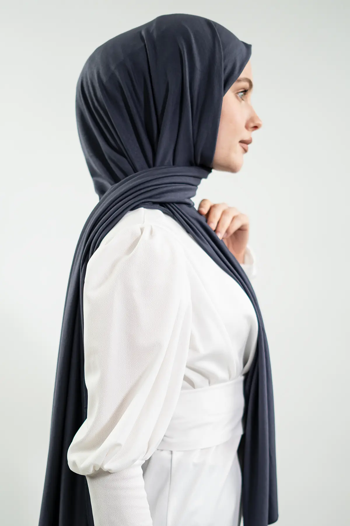 Jersey Antrasite Shawl-detail