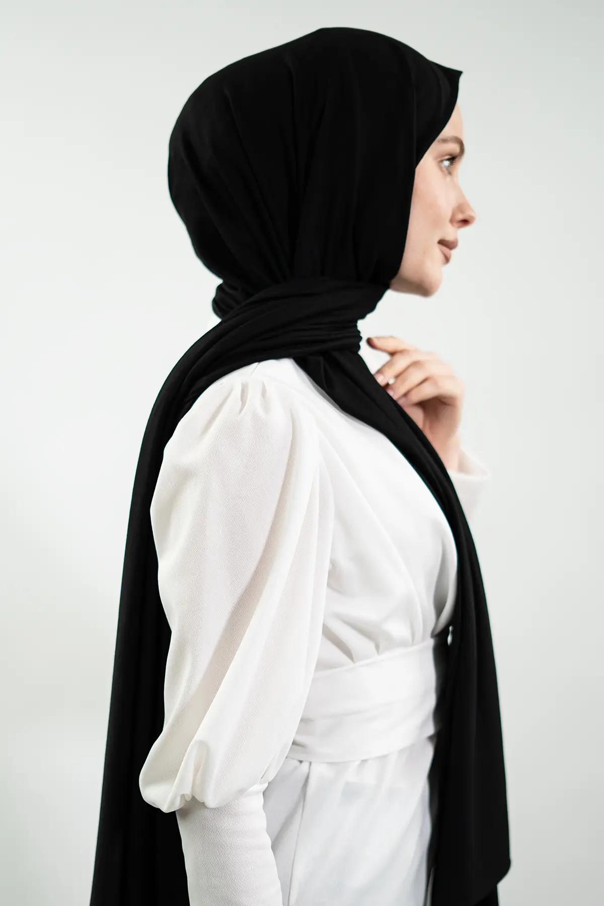 Jersey Black Shawl-detail