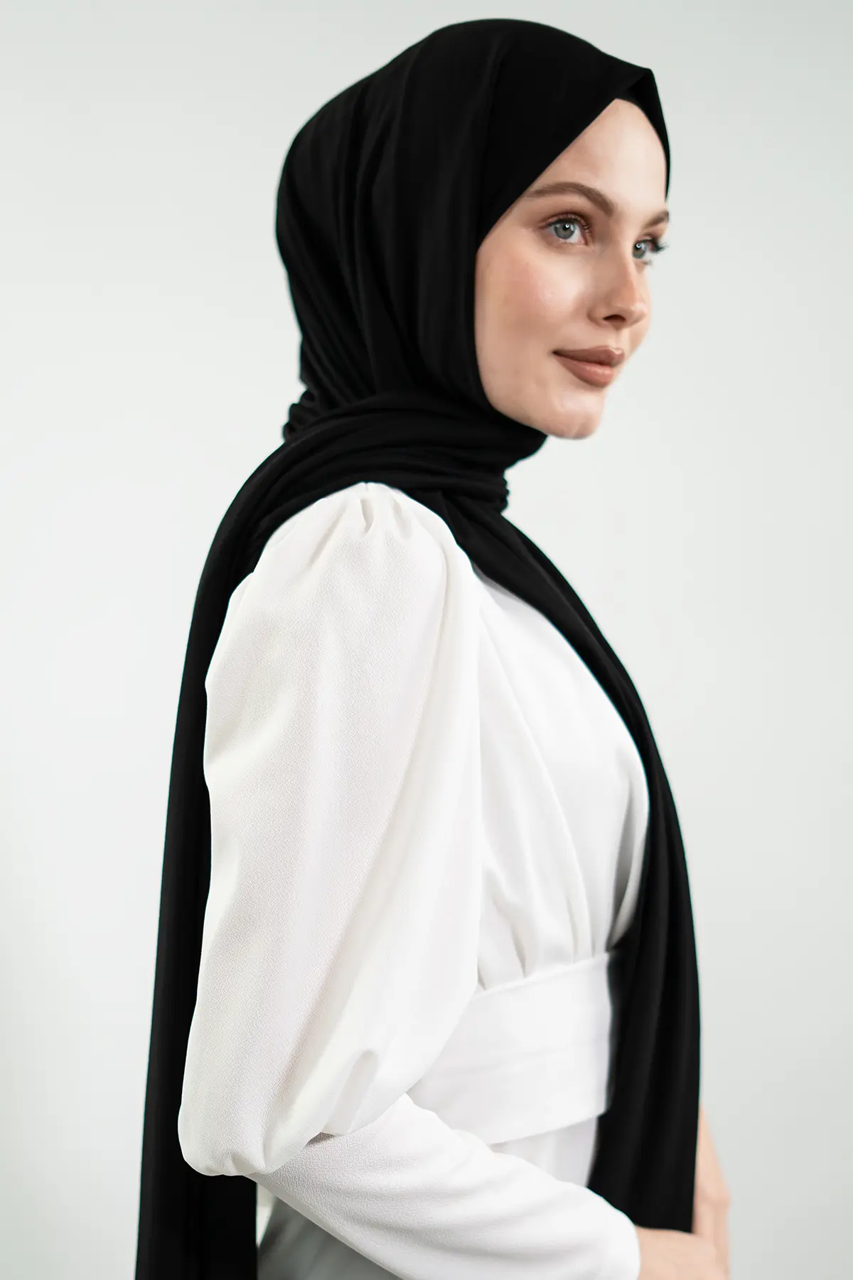 Jersey Black Shawl-detail