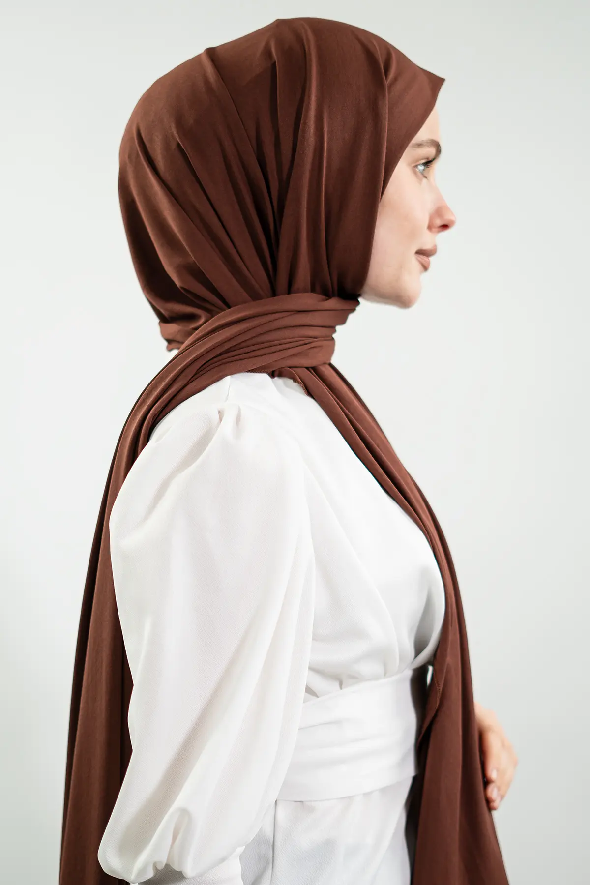 Jersey Brown Shawl-detail