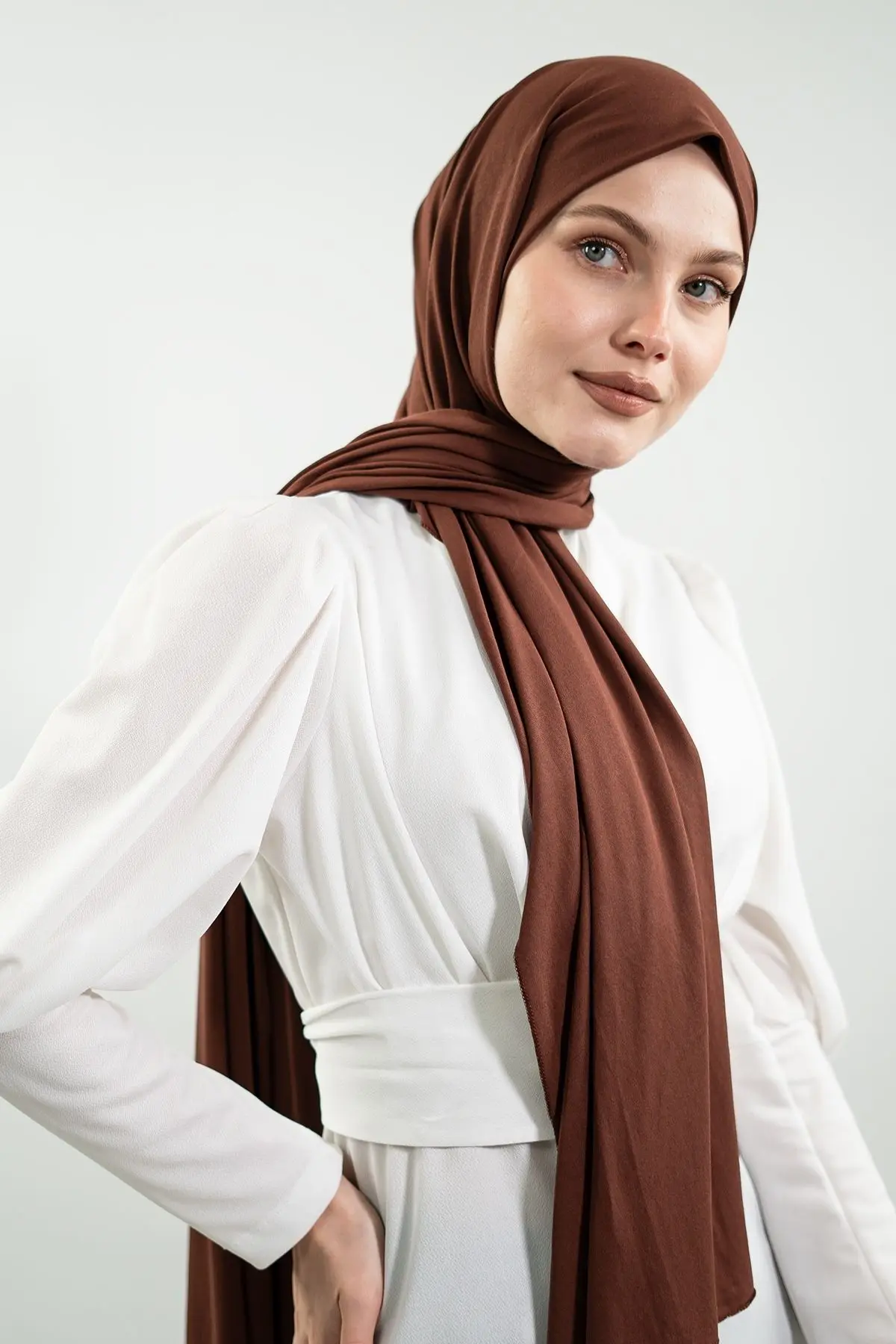 Jersey Brown Shawl-detail