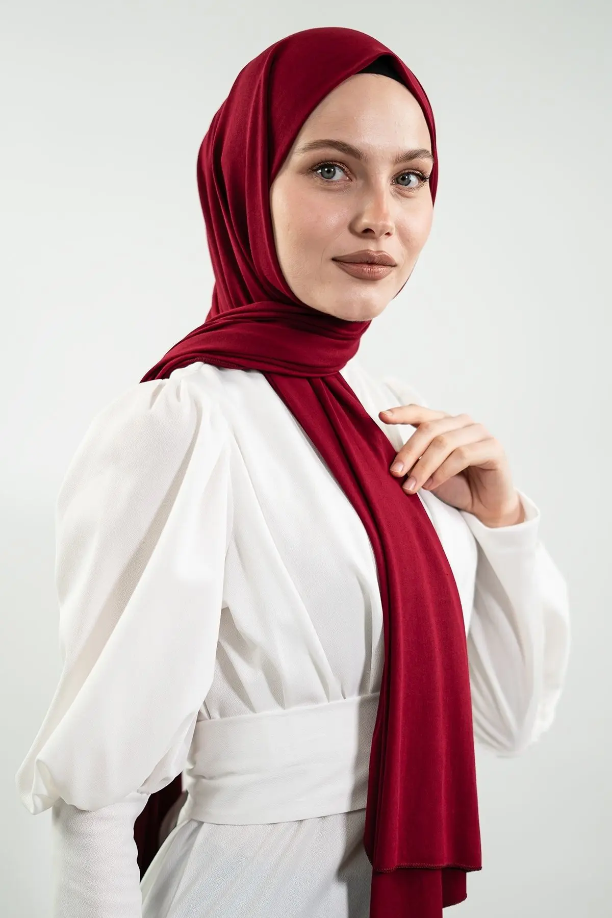 Jersey Claret Red Shawl