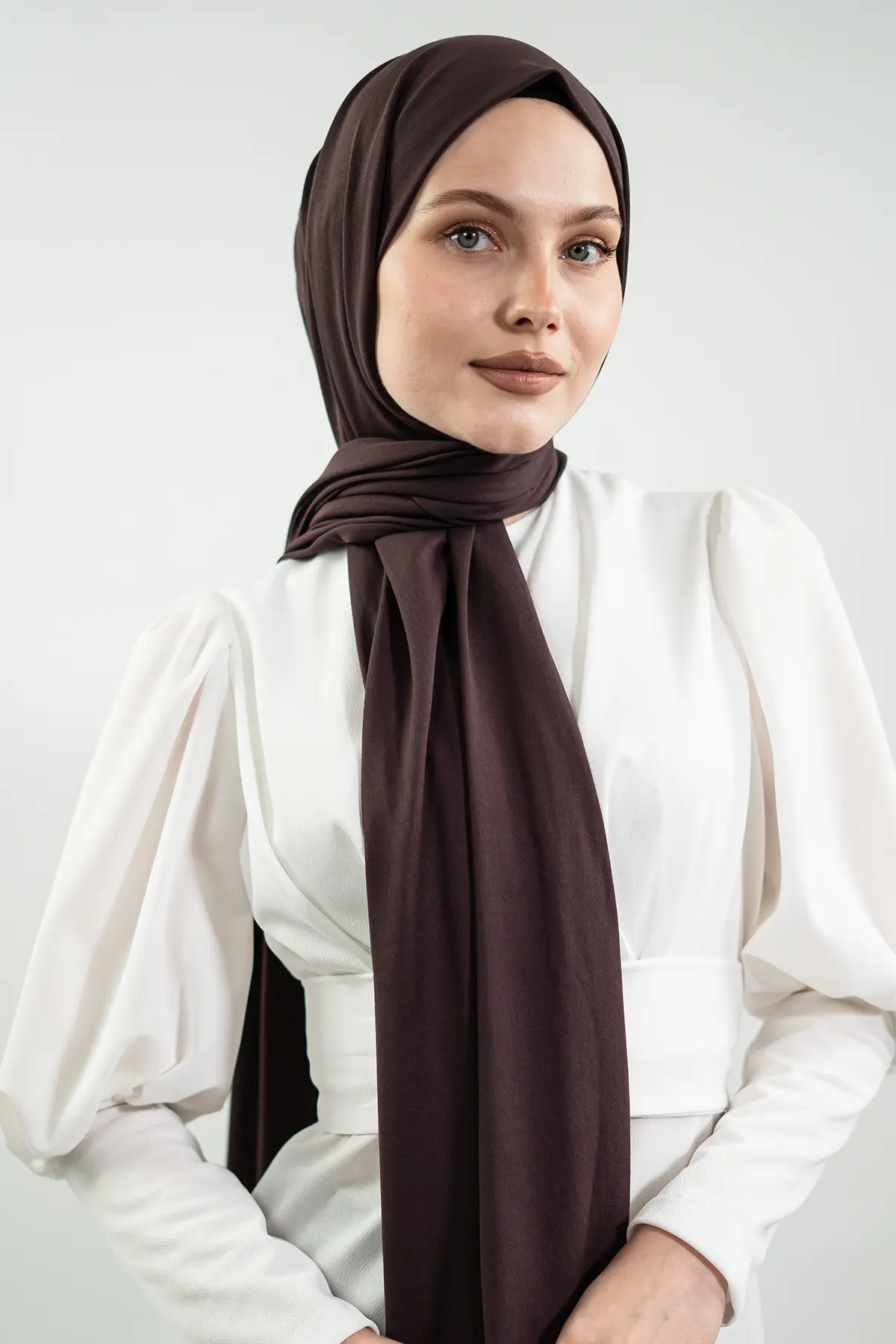 Jersey Dark Brown Shawl-detail