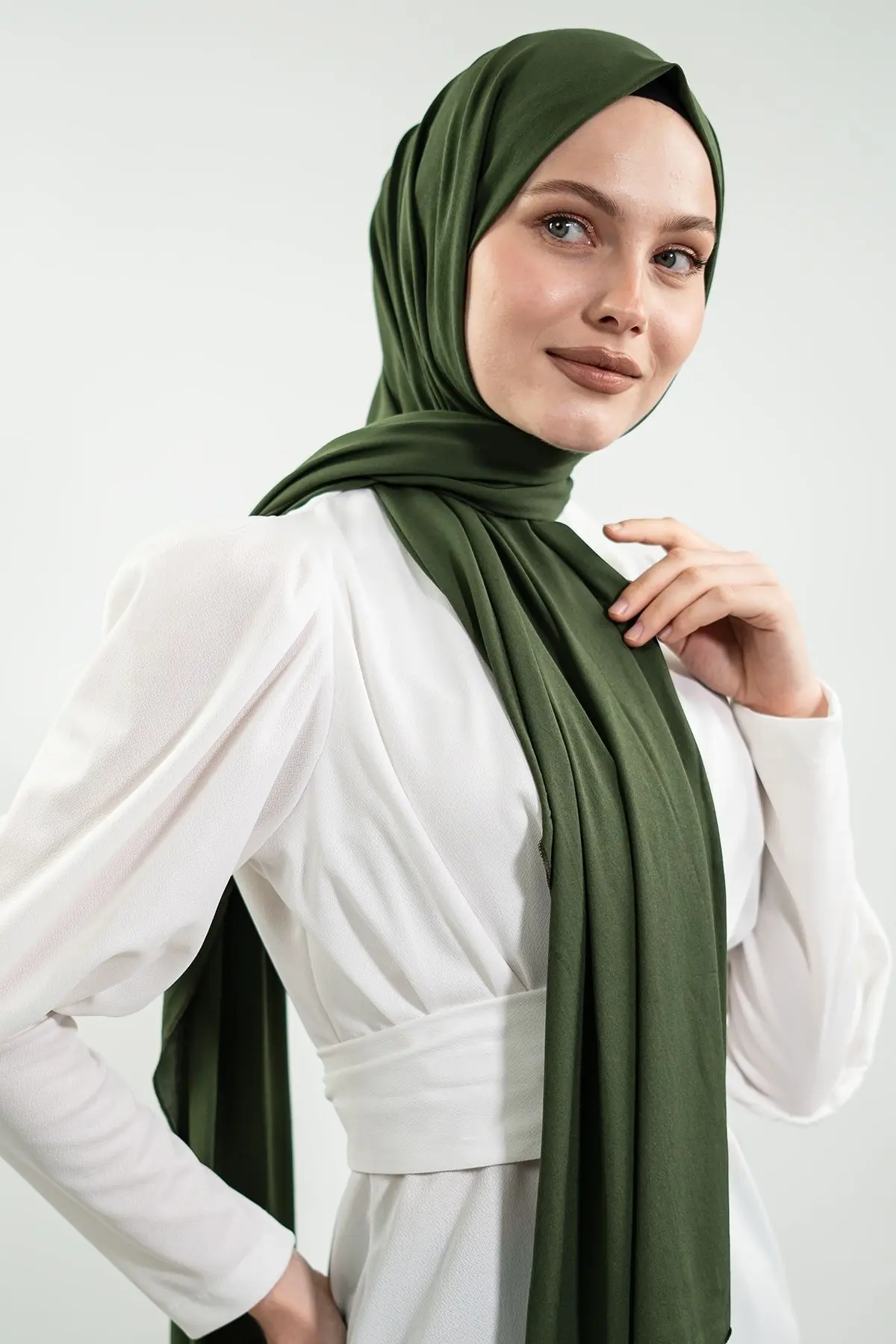 Jersey Green Shawl-detail