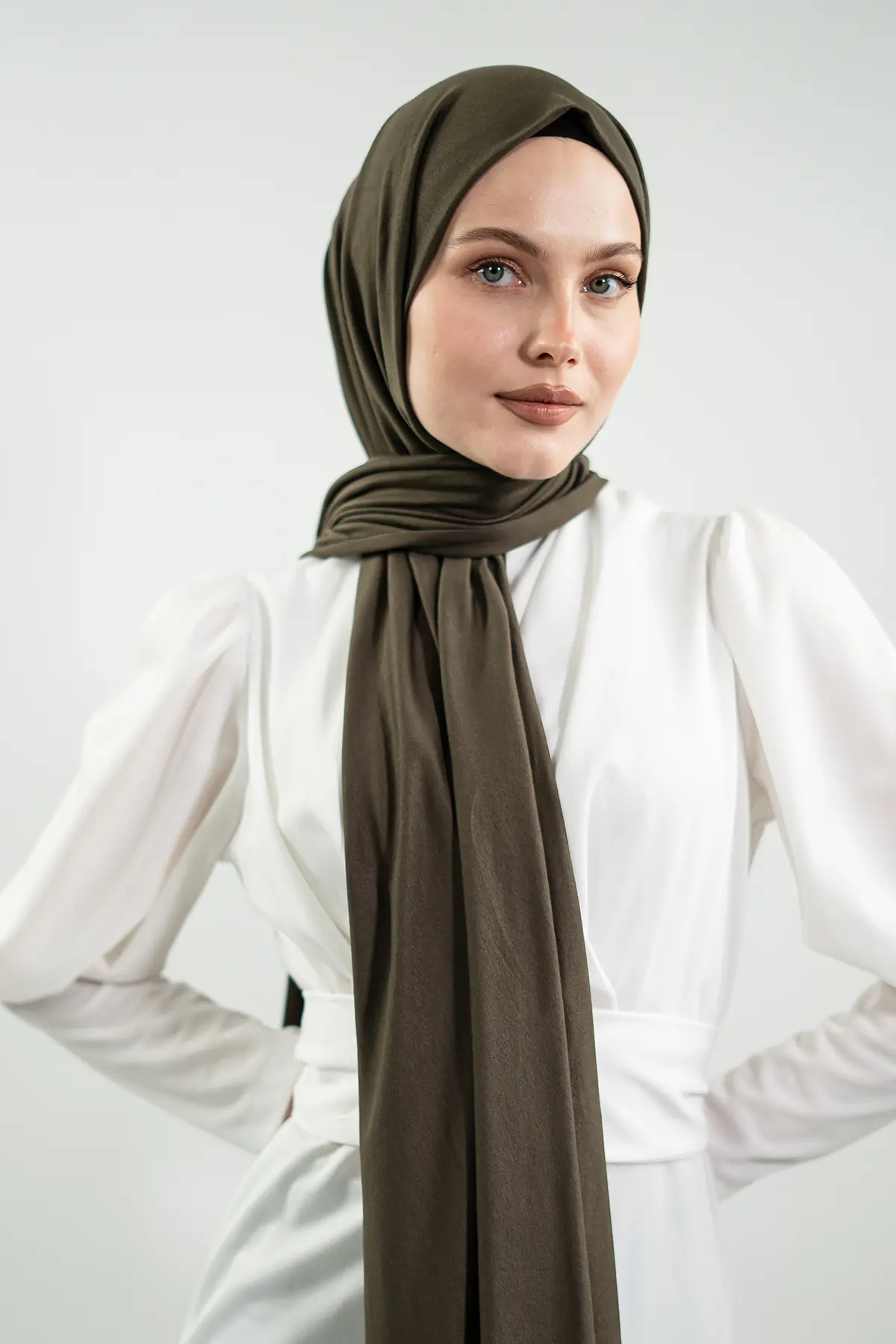 Jersey Khaki Green Shawl-detail