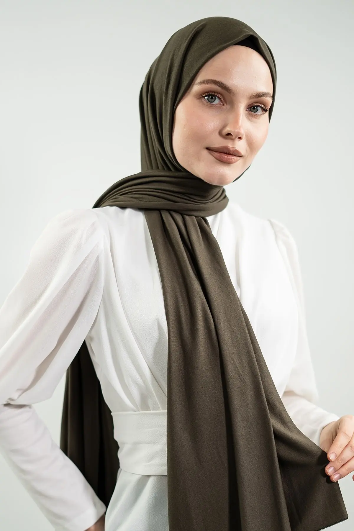 Jersey Khaki Green Shawl