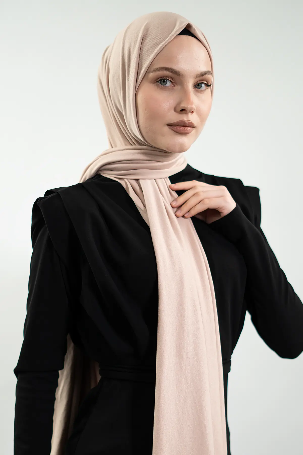 Jersey Light Beige Shawl-detail