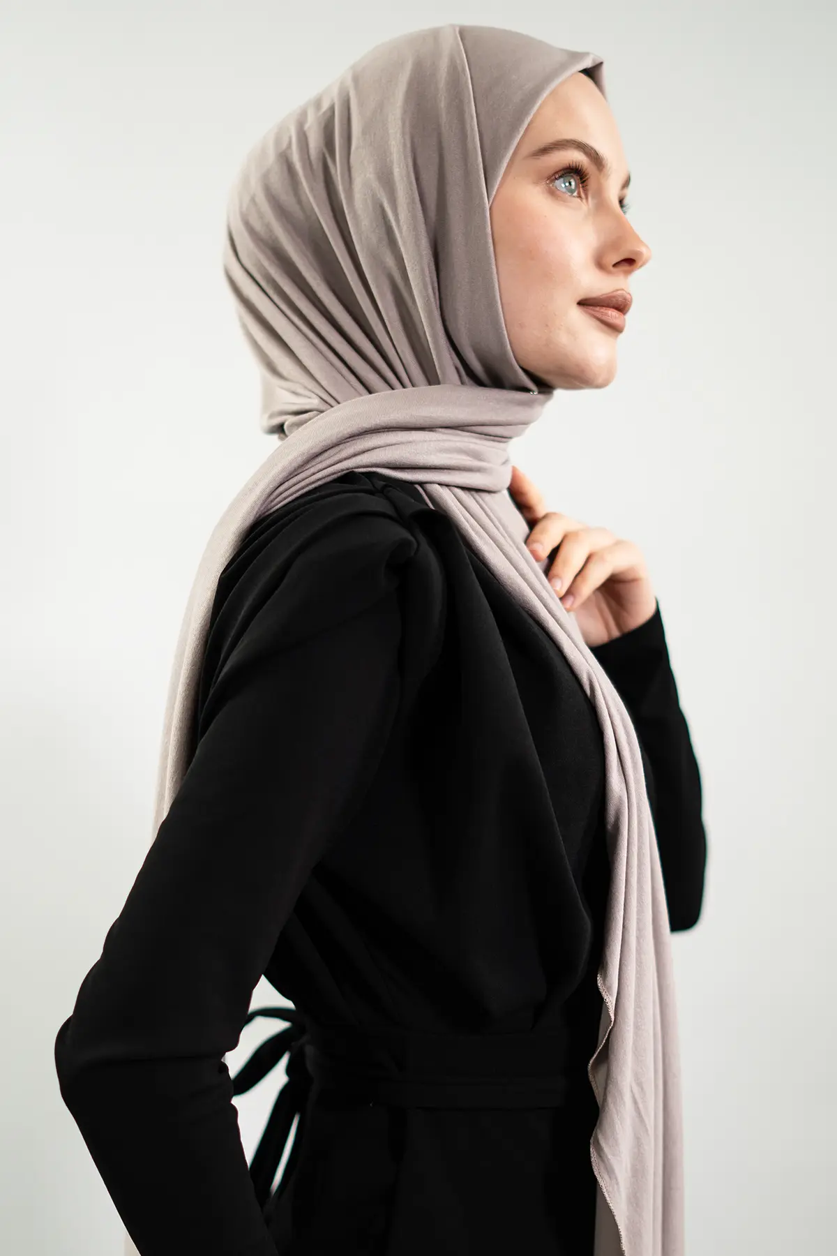 Jersey Light Grey Shawl-detail