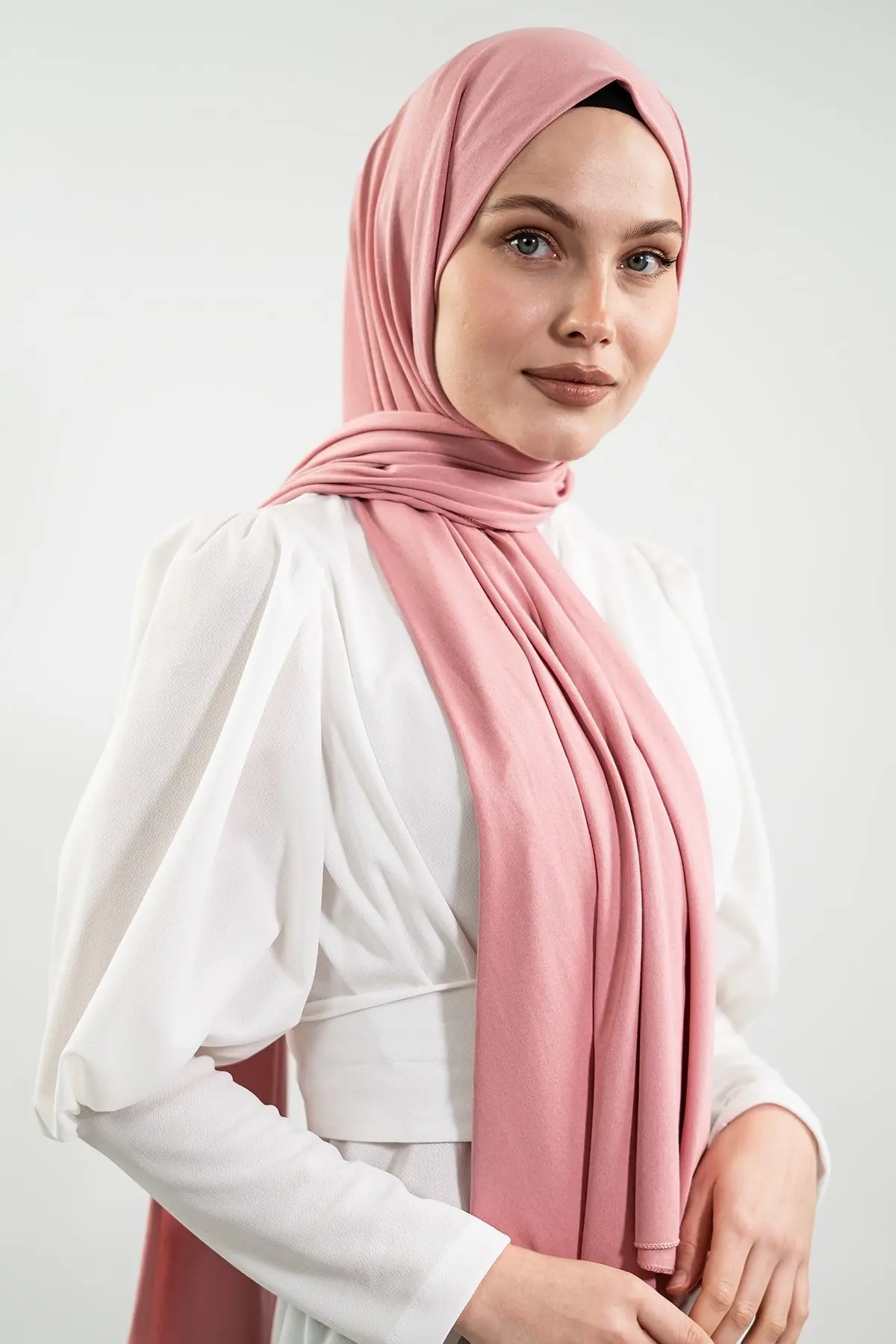 Jersey Pink Shawl-detail