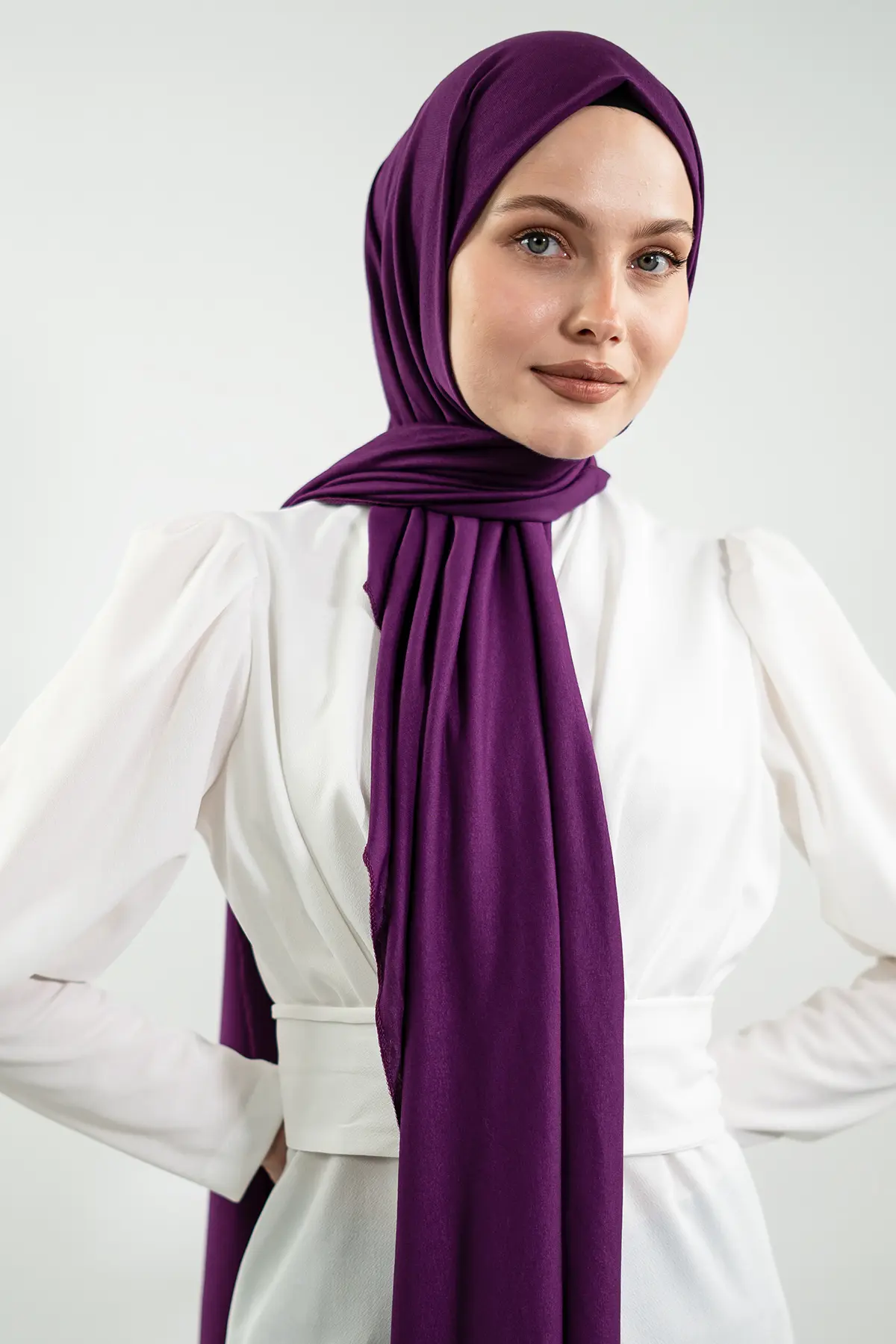 Jersey Purple Shawl-detail