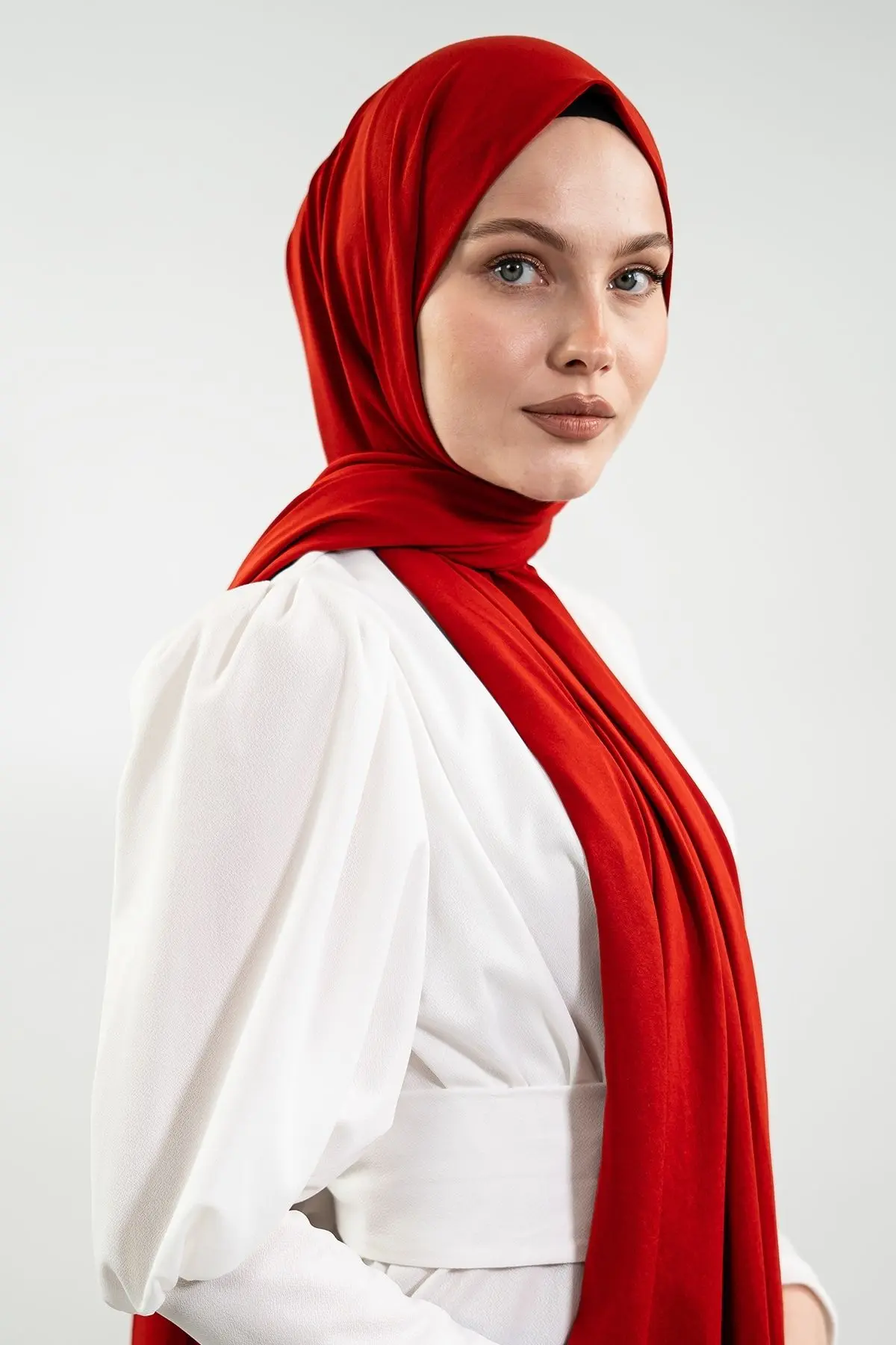 Jersey Red Shawl-detail