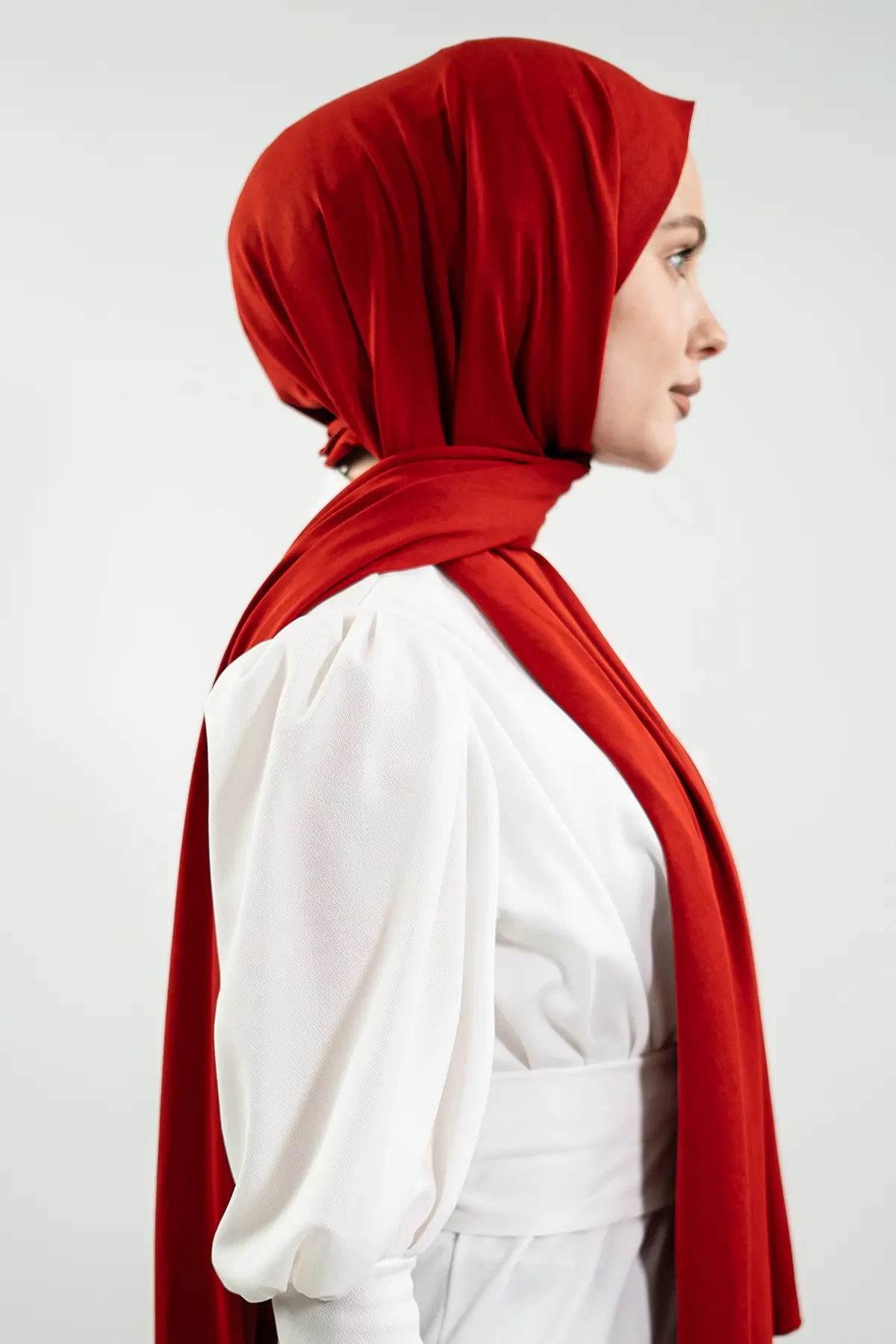 Jersey Red Shawl-detail