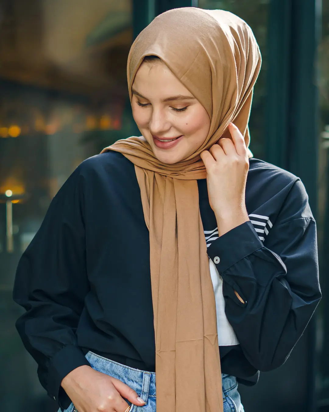 Jersey Salmon Shawl-detail