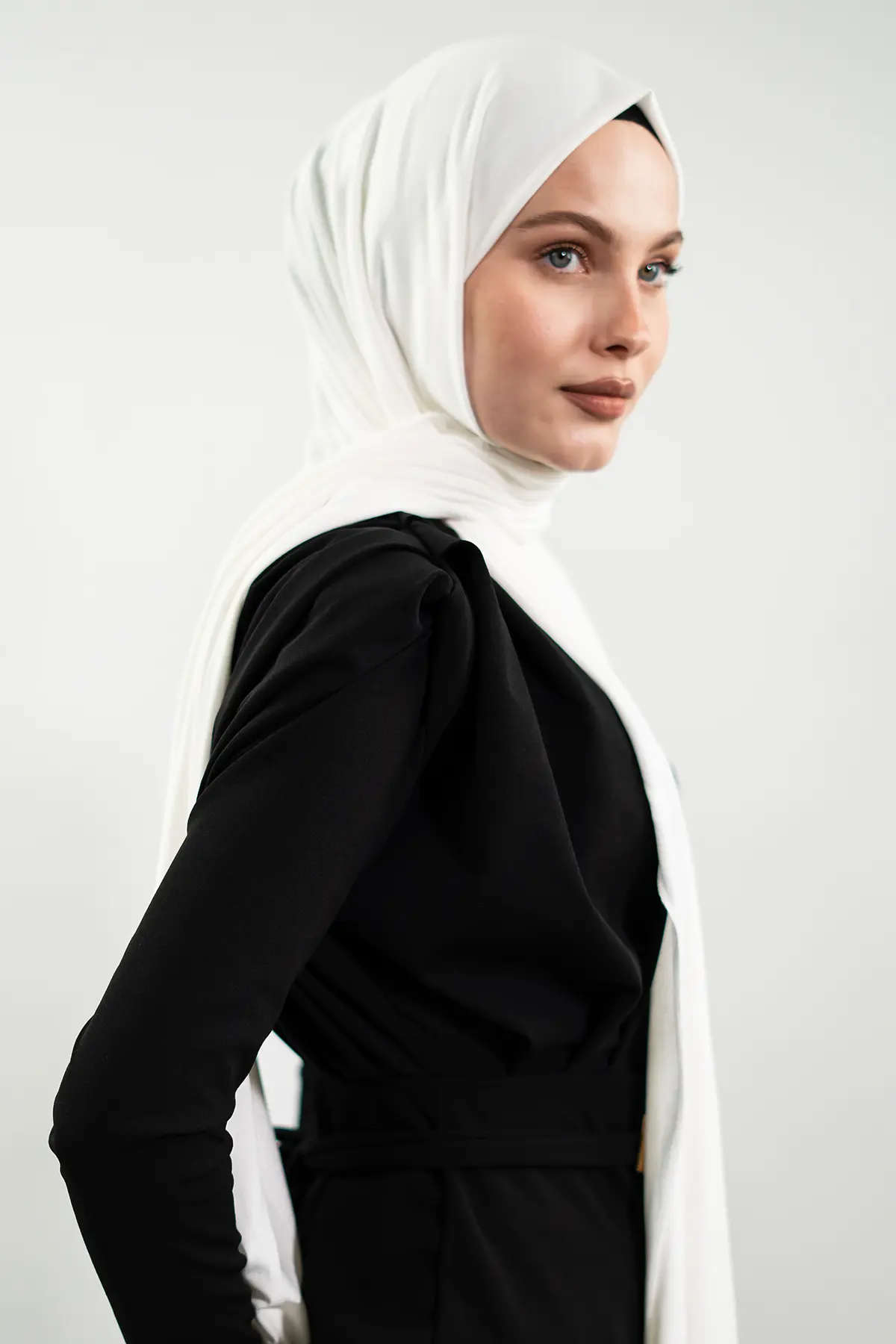 Jersey White Shawl-detail