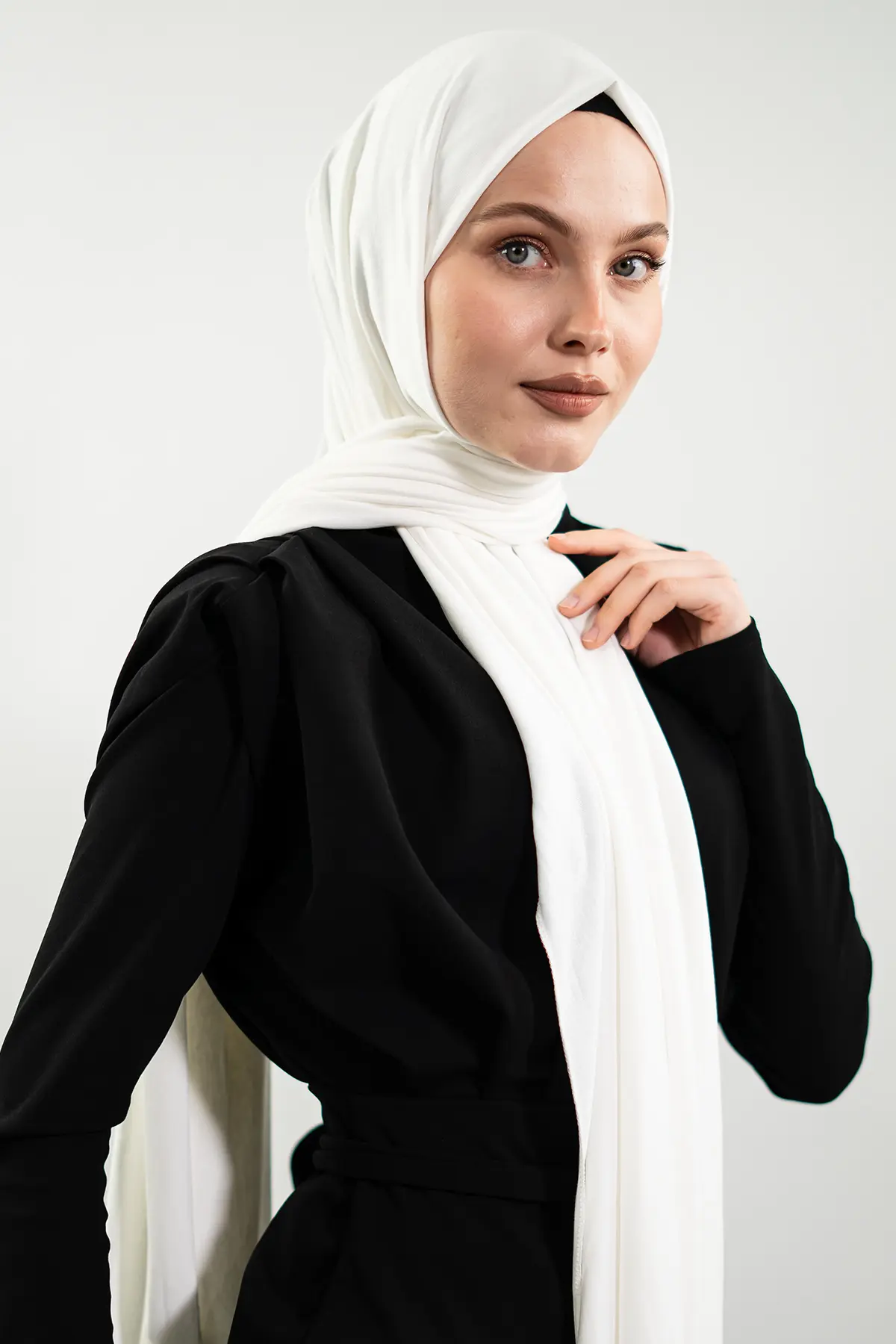 Jersey White Shawl-detail