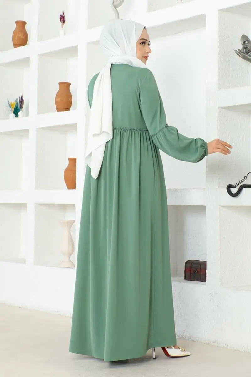 Jessica Crepe Abaya With Balloon Sleeves-detail