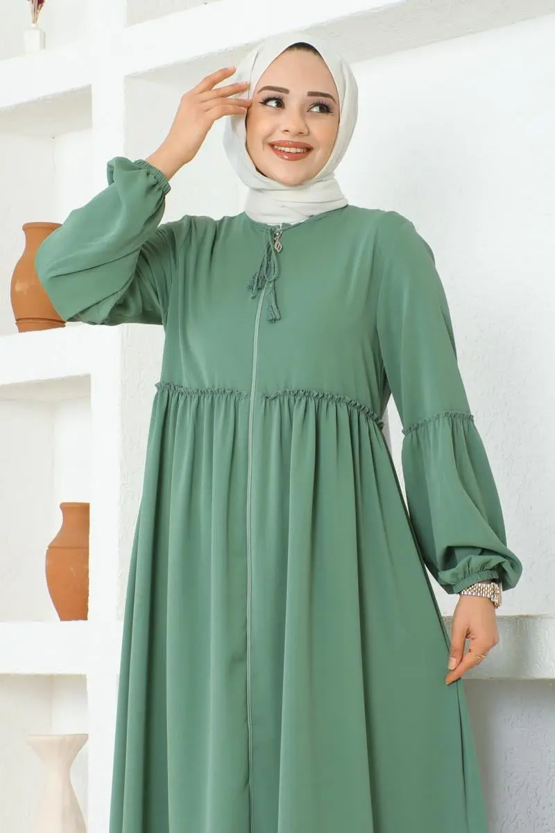 Jessica Crepe Abaya With Balloon Sleeves-detail