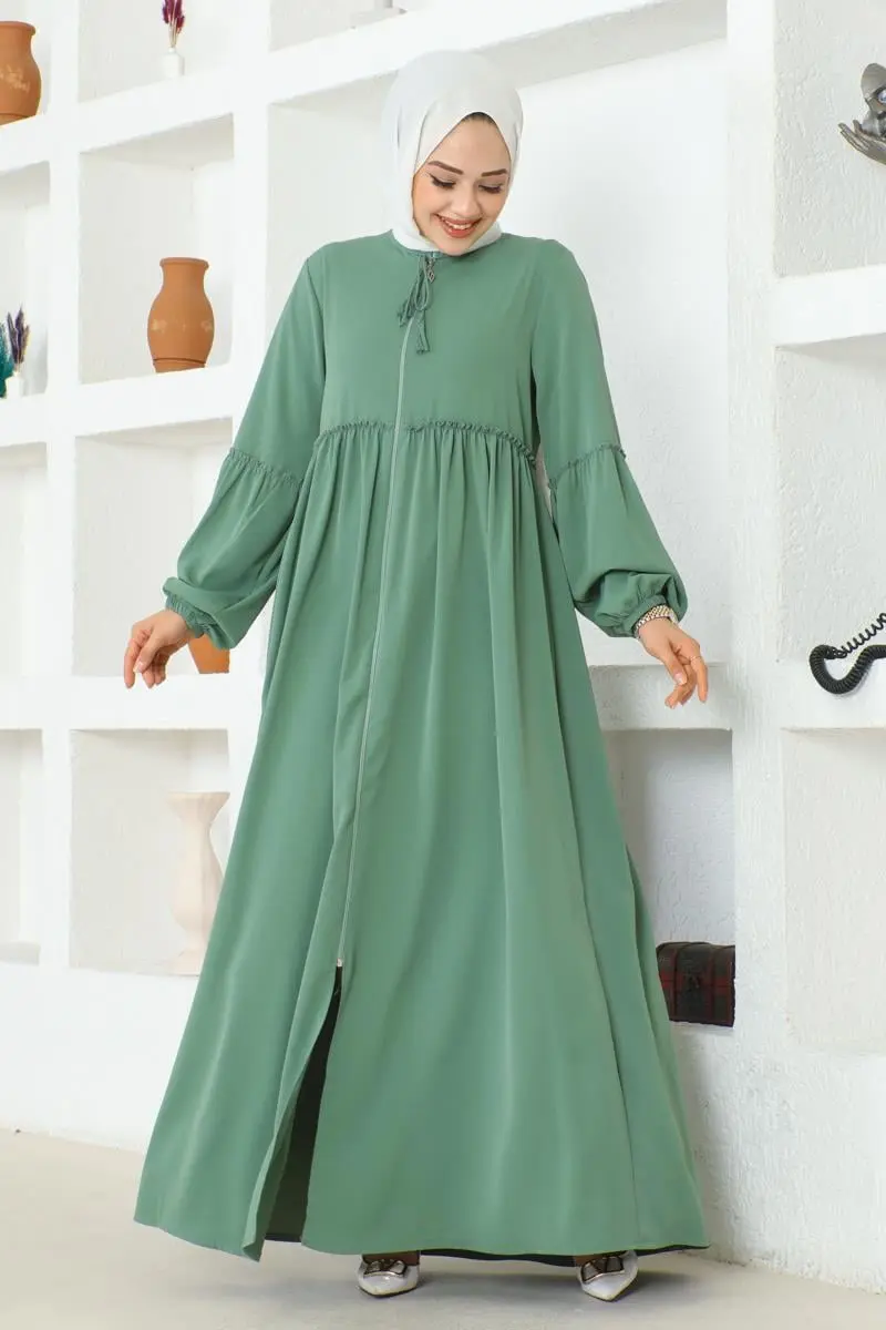 Jessica Crepe Abaya With Balloon Sleeves-detail