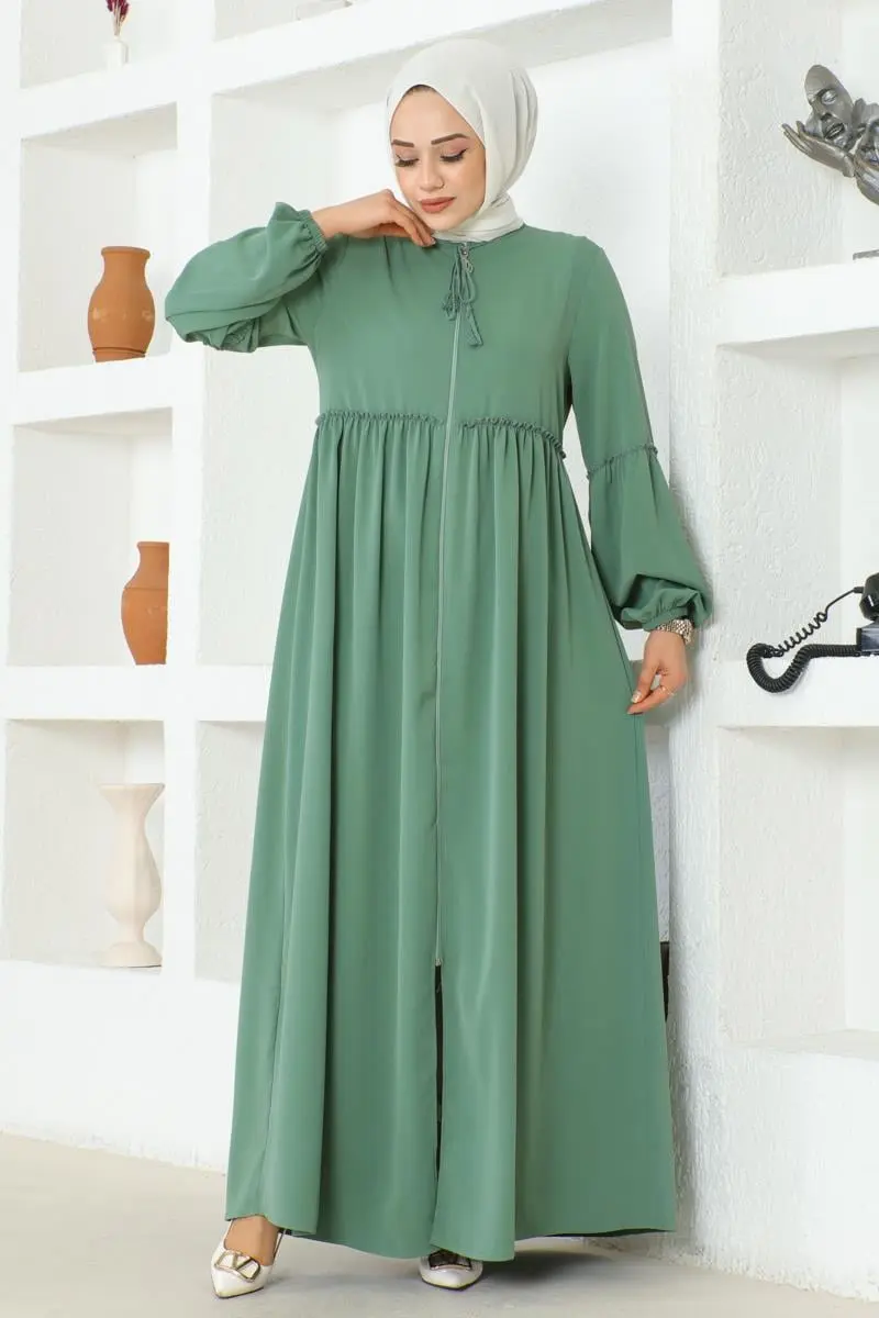 Jessica Crepe Abaya With Balloon Sleeves-detail