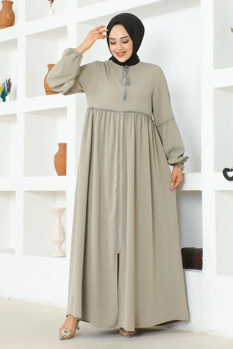 Jessica Crepe Abaya With Balloon Sleeves-detail