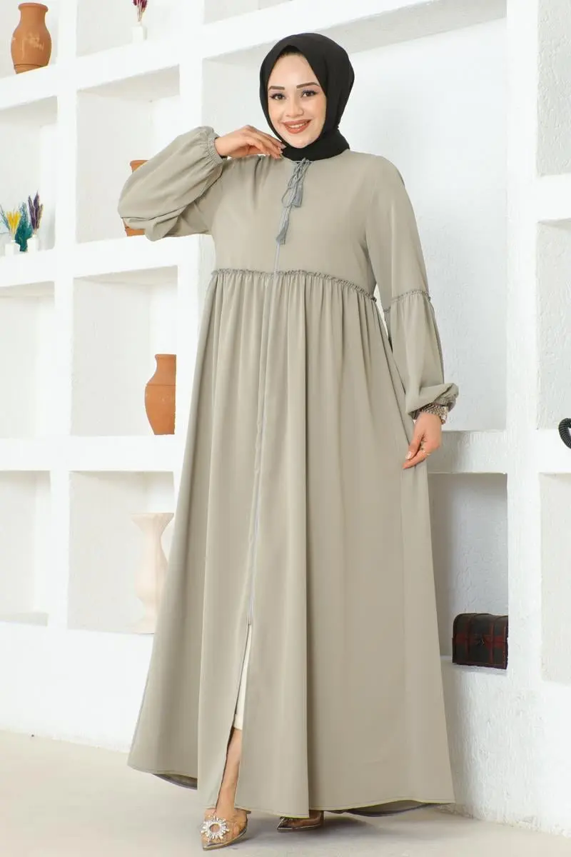 Jessica Crepe Abaya With Balloon Sleeves-detail