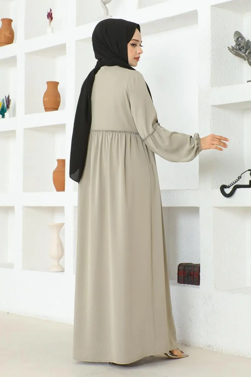 Jessica Crepe Abaya With Balloon Sleeves-detail