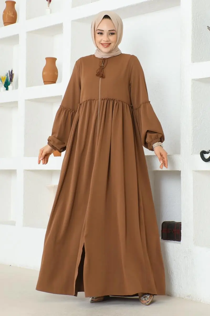 Jessica Crepe Abaya With Balloon Sleeves-detail