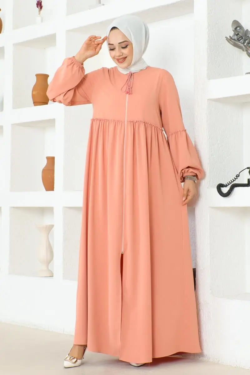 Jessica Crepe Abaya With Balloon Sleeves-detail