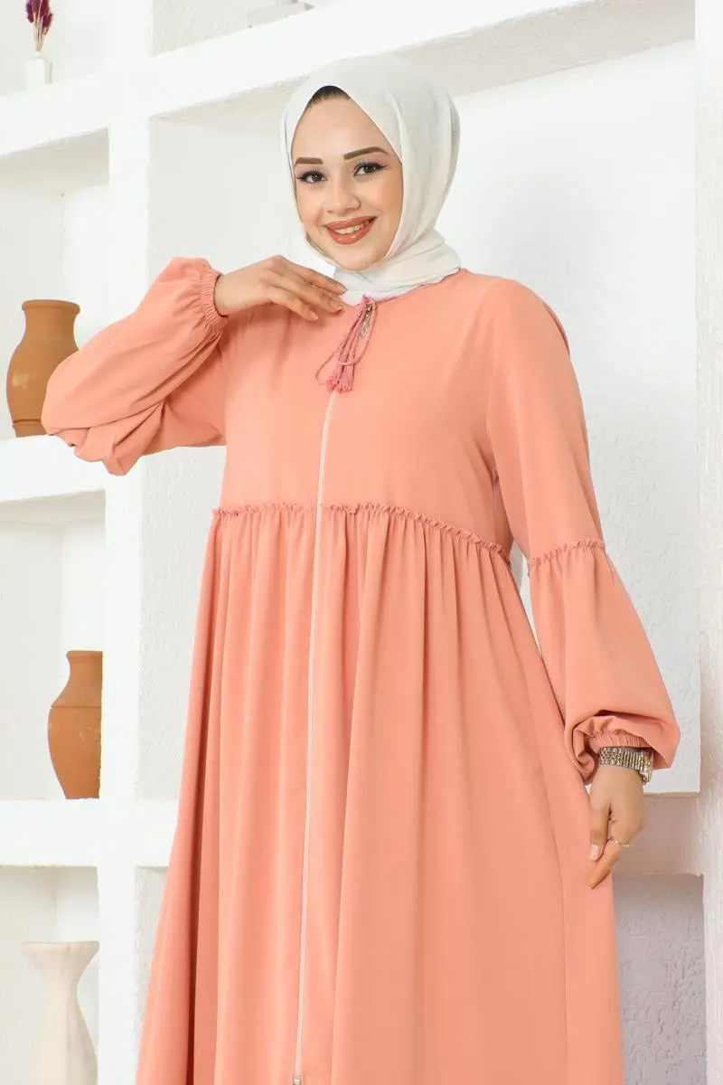 Jessica Crepe Abaya With Balloon Sleeves-detail