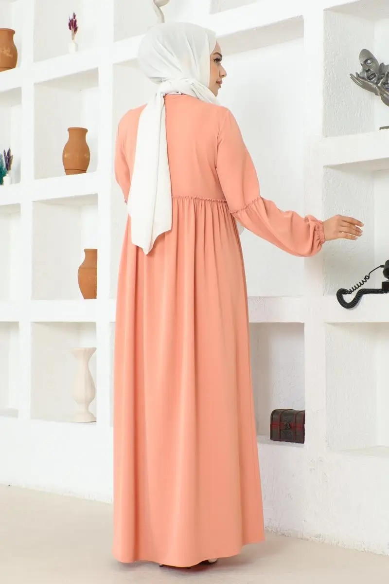 Jessica Crepe Abaya With Balloon Sleeves-detail