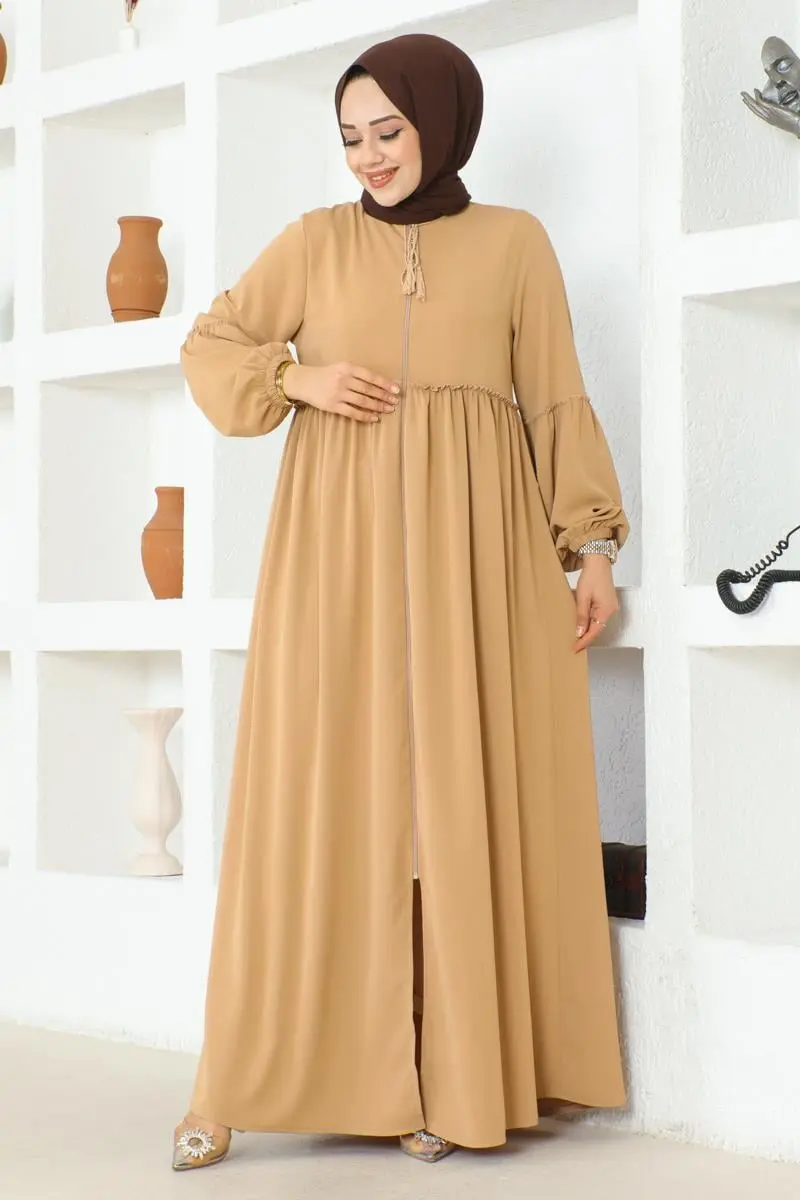 Jessica Crepe Abaya With Balloon Sleeves-detail